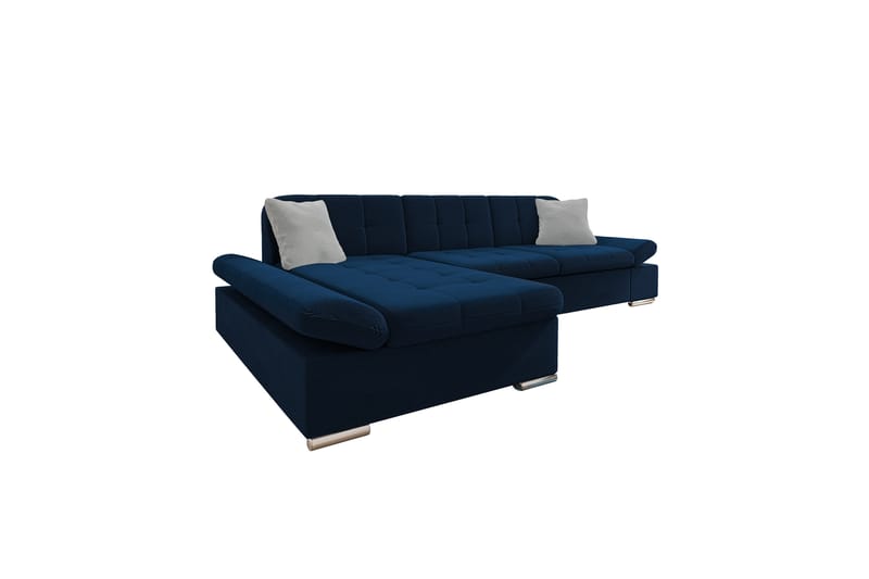 Djerra Sofa med Divan 3-personers - Blå/Lys grå - Møbler - Sofaer - Sofa med chaiselong