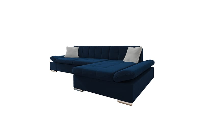 Djerra Sofa med Divan 3-personers - Blå/Lys grå - Møbler - Sofaer - Sofa med chaiselong