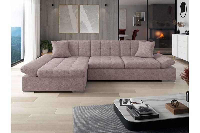 Djerra Sofa med Divan 3-personers - Beige - Møbler - Sofaer - Sofa med chaiselong