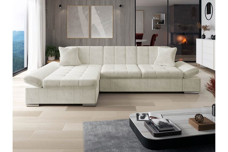 Djerra Sofa med Divan 3-personers - Beige - Møbler - Sofaer - Sofa med chaiselong