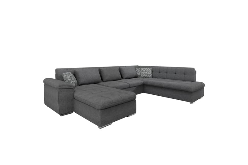 Dynir Sofa med Chaiselong og Divan 4-personers - Mørk grå/Lys grå - Møbler - Sofaer - U Sofa