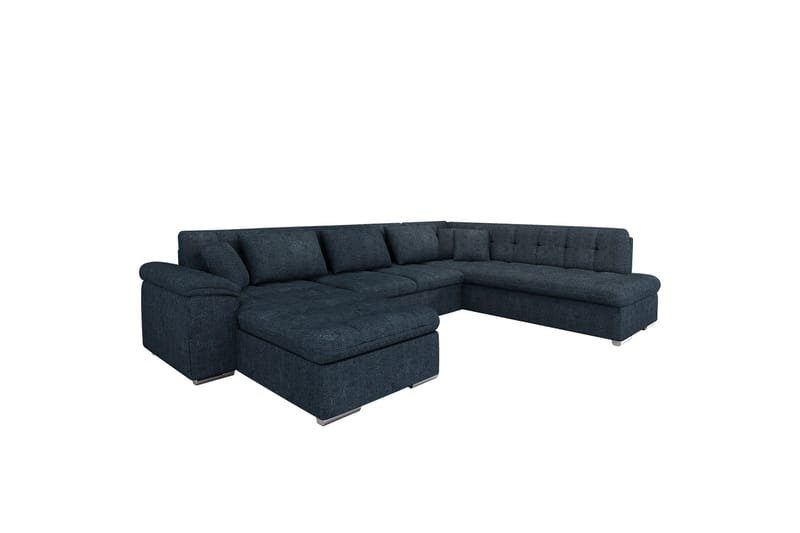 Dynir Sofa med Chaiselong og Divan 4-personers - Blå - Møbler - Sofaer - U Sofa