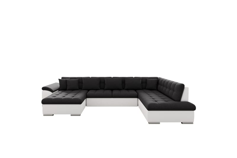 Dynir Sofa med Chaiselong og Divan 4-personers - Hvid/Sort - Møbler - Sofaer - U Sofa