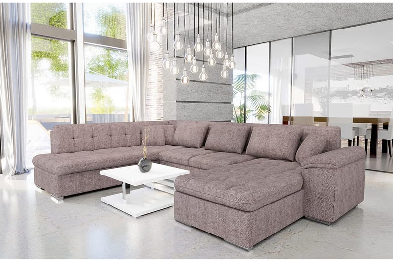 Dynir Sofa med Chaiselong og Divan 4-personers - Beige - Møbler - Sofaer - U Sofa