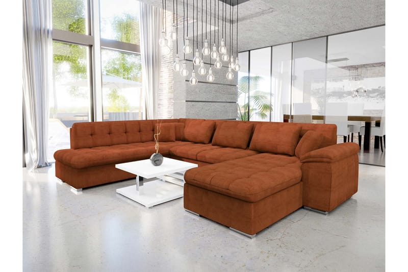 Dynir Sofa med Chaiselong og Divan 4-personers - Orange - Møbler - Sofaer - U Sofa