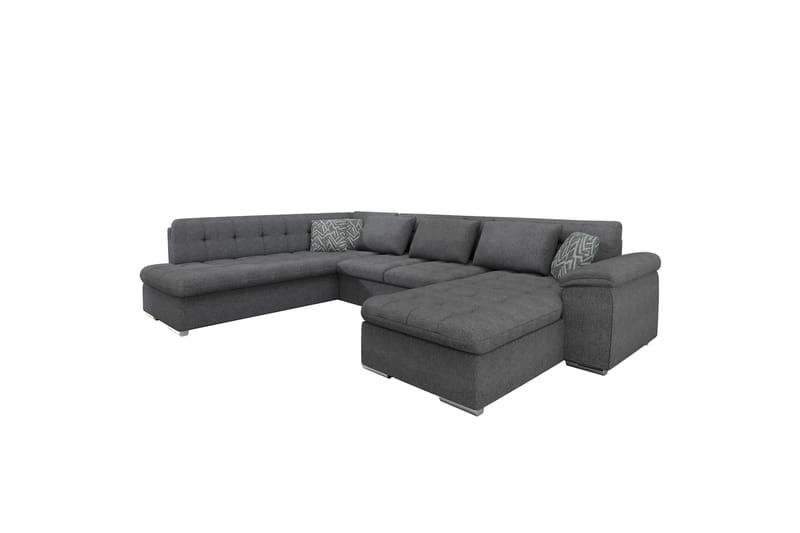 Dynir Sofa med Chaiselong og Divan 4-personers - Mørk grå/Lys grå - Møbler - Sofaer - U Sofa