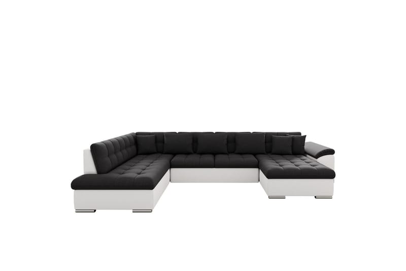 Dynir Sofa med Chaiselong og Divan 4-personers - Hvid/Sort - Møbler - Sofaer - U Sofa