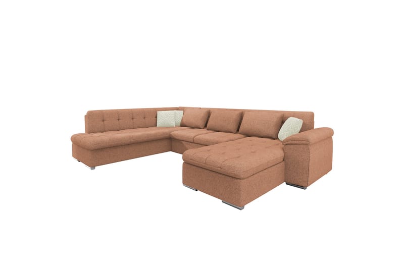 Dynir Sofa med Chaiselong og Divan 4-personers - Brun/Beige - Møbler - Sofaer - U Sofa