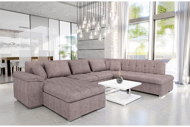 Dynir Sofa med Chaiselong og Divan 4-personers - Beige - Møbler - Sofaer - U Sofa