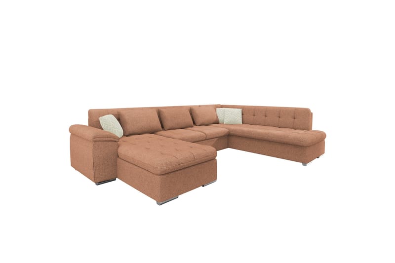 Dynir Sofa med Chaiselong og Divan 4-personers - Brun/Beige - Møbler - Sofaer - U Sofa