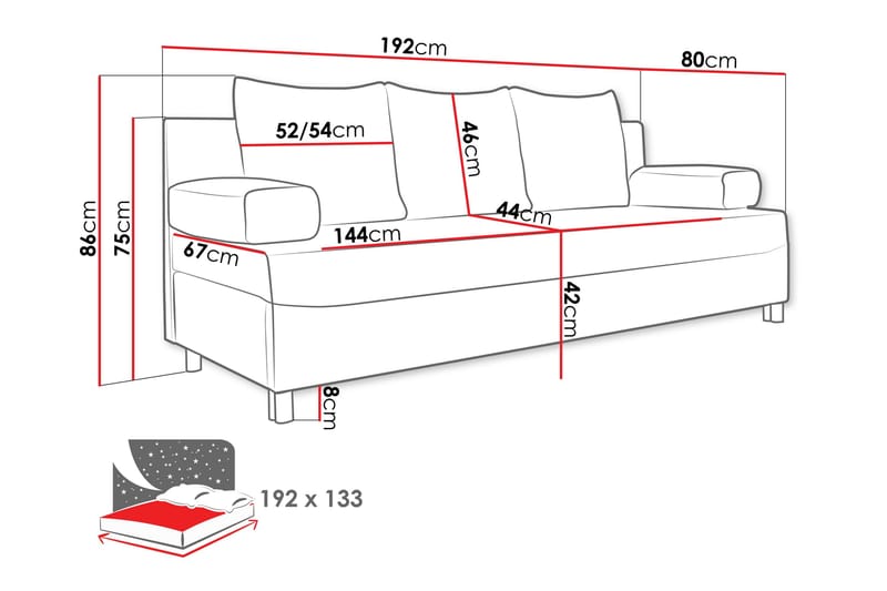 Eifion Sofa 3-personers - Mørk grå - Møbler - Sofaer - 3 personers sofa