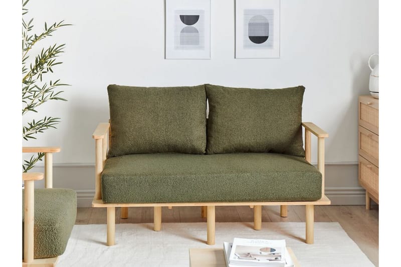 Fadey Sofa 2-personers - Grøn/Lyst træ - Møbler - Sofaer - 2 personers sofa