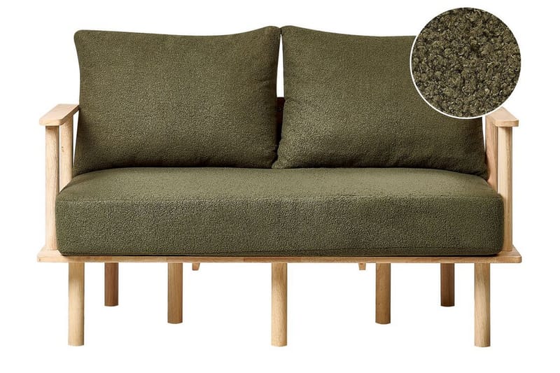 Fadey Sofa 2-personers - Grøn/Lyst træ - Møbler - Sofaer - 2 personers sofa