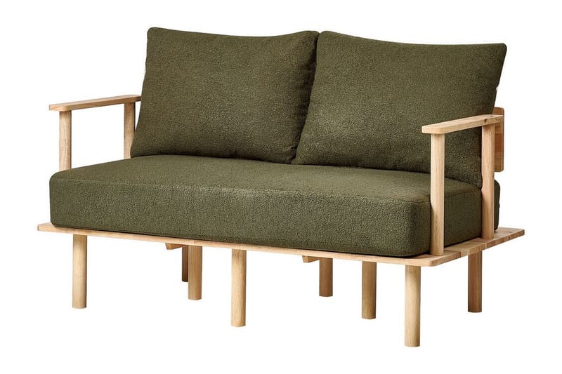 Fadey Sofa 2-personers - Grøn/Lyst træ - Møbler - Sofaer - 2 personers sofa