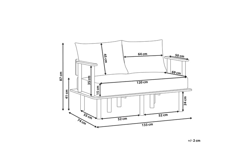 Fadey Sofa 2-personers - Grøn/Lyst træ - Møbler - Sofaer - 2 personers sofa