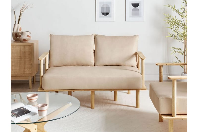 Fadey Sofa 2-personers - Beige/Lyst træ - Møbler - Sofaer - 2 personers sofa