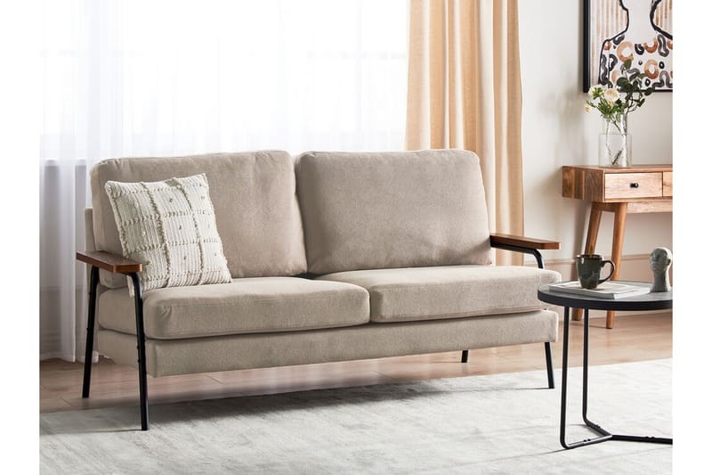 Faris Sofa 3-personers - Beige/Mørkt træ/Sort - Møbler - Sofaer - 3 personers sofa