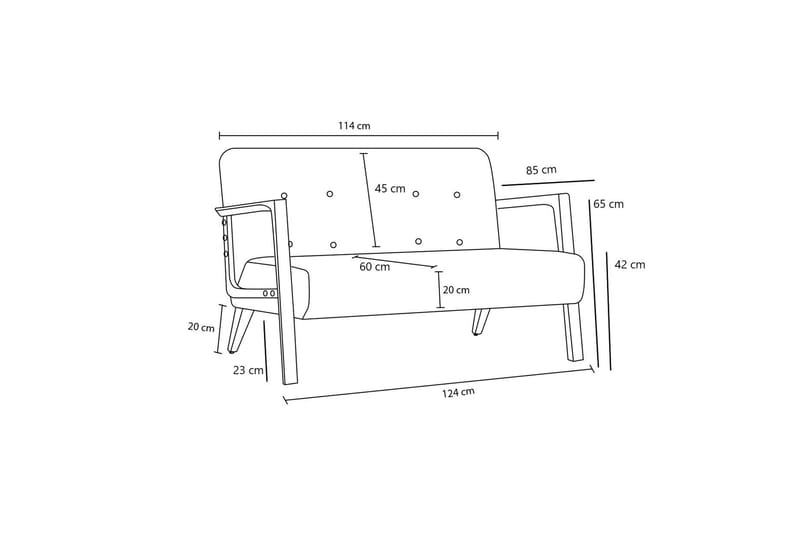 Finegard 2-personers Sofa - Antracit - Møbler - Sofaer - 2 personers sofa