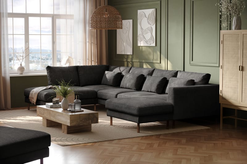 Florenz 4-personers U-Sofa med Divan Højre - Grå - Møbler - Sofaer - U Sofa