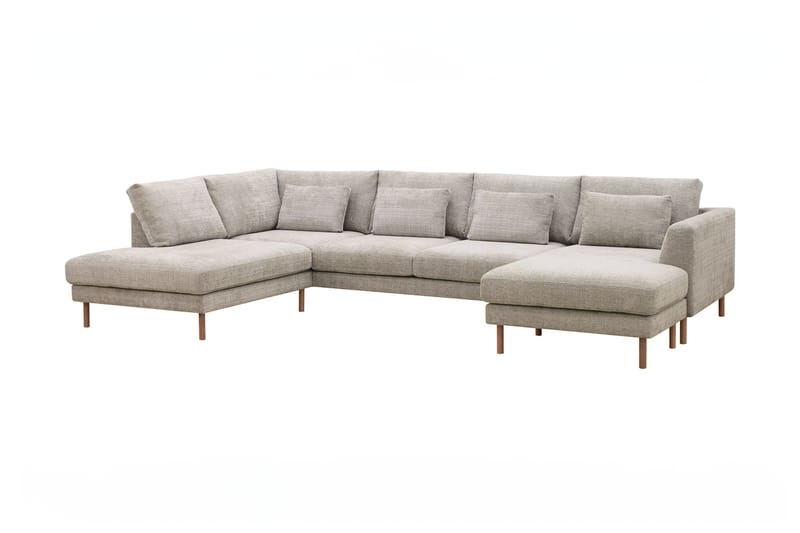 Florenz 4-personers U-Sofa med Divan Venstre - Grå/Beige - Møbler - Sofaer - U Sofa