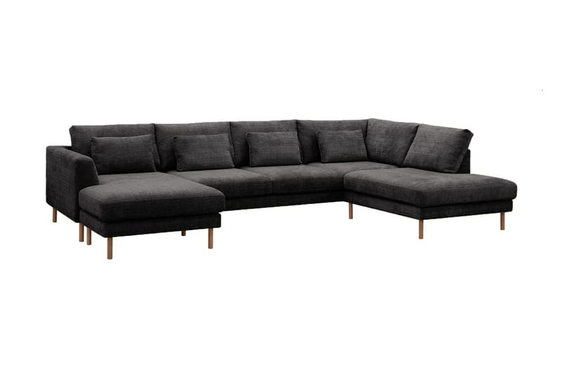 Florenz 4-personers U-Sofa med Divan Venstre - Grå - Møbler - Sofaer - U Sofa