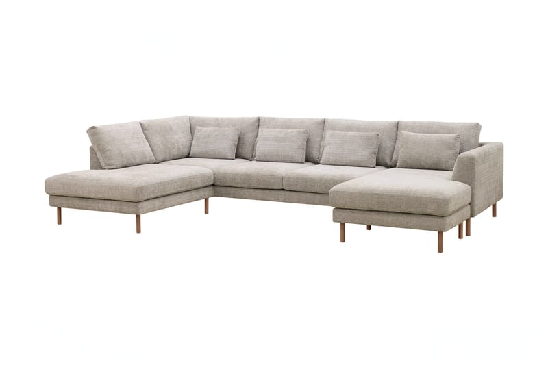 Florenz 4-personers U-Sofa med Divan Højre - Grå/Beige - Møbler - Sofaer - U Sofa