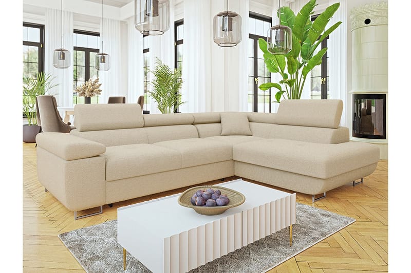 Gabina Sofa med Chaiselong 3-personers - Beige - Møbler - Sofaer - Sofa med chaiselong