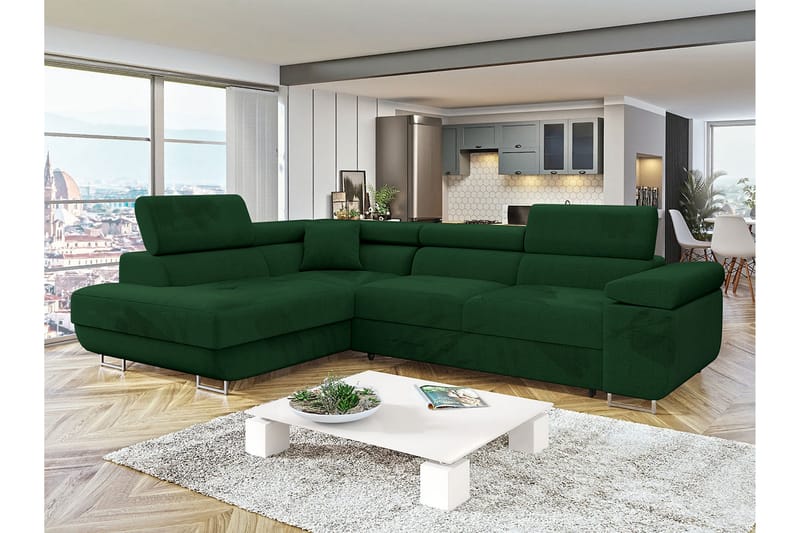 Gabina Sofa med Chaiselong 3-personers - Grøn - Møbler - Sofaer - Sofa med chaiselong