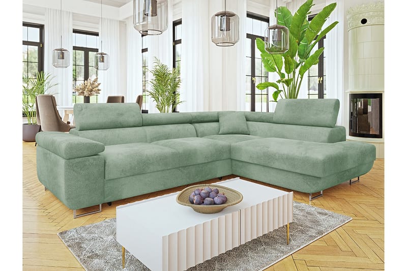 Gabina Sofa med Chaiselong 3-personers - Grøn - Møbler - Sofaer - Sofa med chaiselong