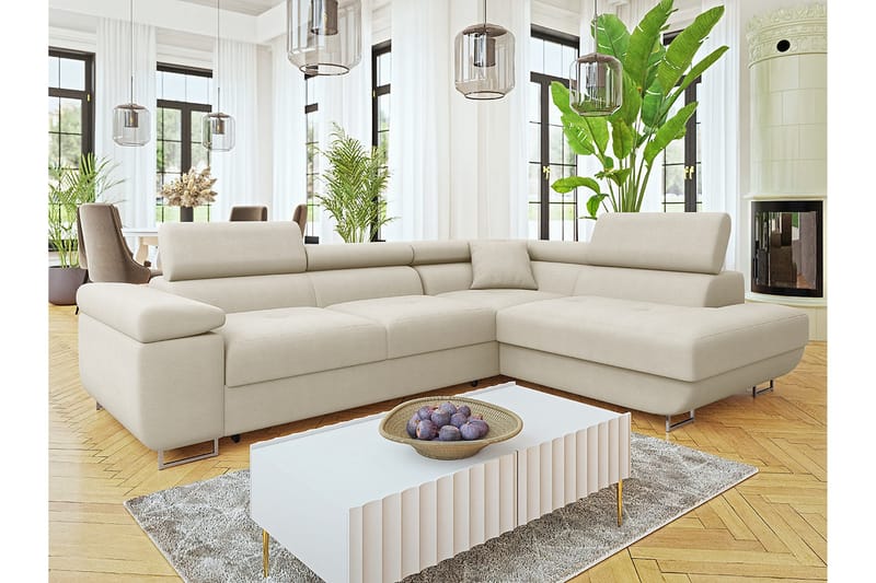 Gabina Sofa med Chaiselong 3-personers - Beige - Møbler - Sofaer - Sofa med chaiselong