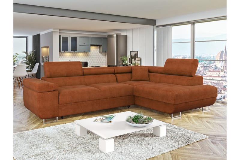 Gabina Sofa med Chaiselong 3-personers - Orange - Møbler - Sofaer - Sofa med chaiselong