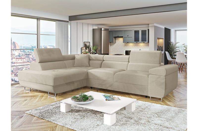 Gabina Sofa med Chaiselong 3-personers - Beige - Møbler - Sofaer - Sofa med chaiselong