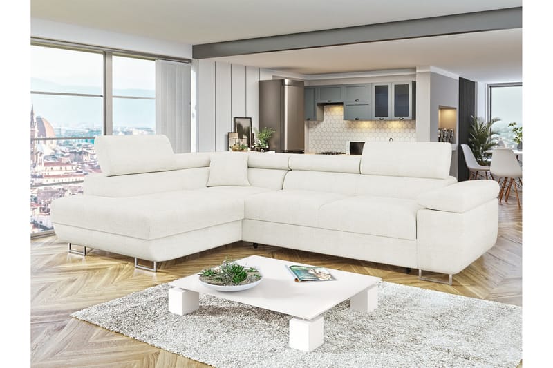 Gabina Sofa med Chaiselong 3-personers - Hvid - Møbler - Sofaer - Sofa med chaiselong