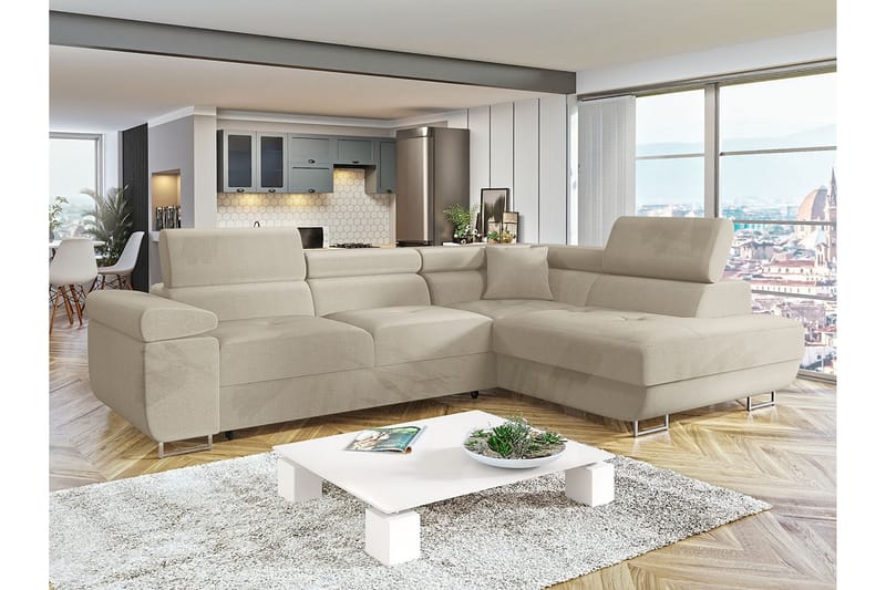 Gabina Sofa med Chaiselong 3-personers - Beige - Møbler - Sofaer - Sofa med chaiselong