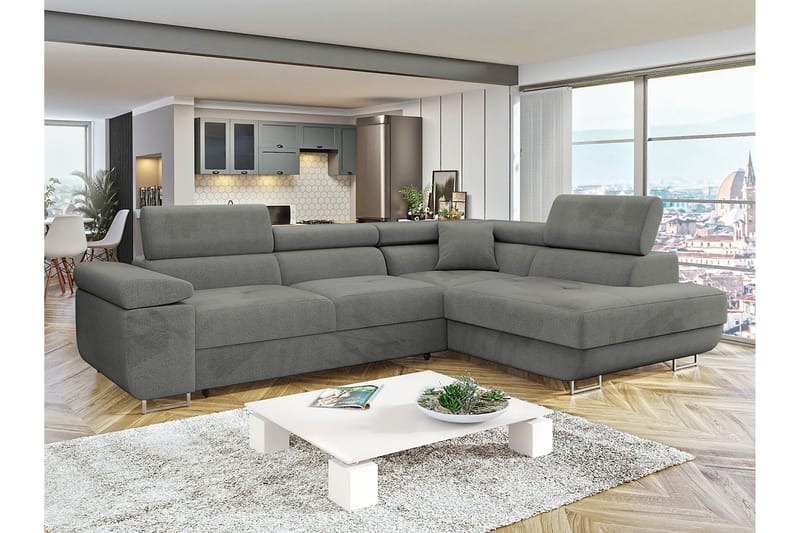 Gabina Sofa med Chaiselong 3-personers - Grå - Møbler - Sofaer - Sofa med chaiselong