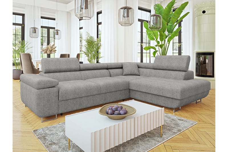 Gabina Sofa med Chaiselong 3-personers - Grå - Møbler - Sofaer - Sofa med chaiselong