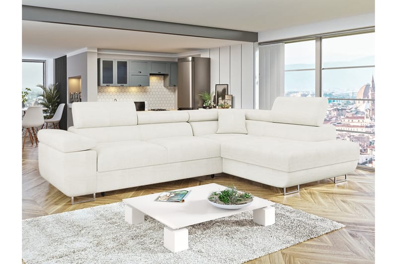 Gabina Sofa med Chaiselong 3-personers - Hvid - Møbler - Sofaer - Sofa med chaiselong