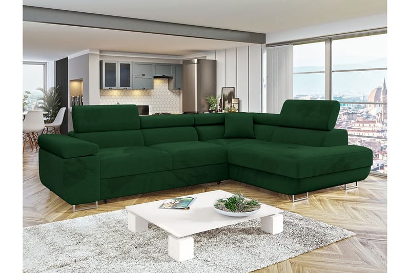 Gabina Sofa med Chaiselong 3-personers - Grøn - Møbler - Sofaer - Sofa med chaiselong