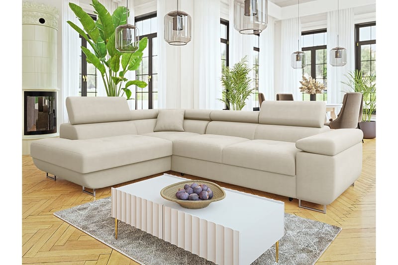 Gabina Sofa med Chaiselong 3-personers - Beige - Møbler - Sofaer - Sofa med chaiselong