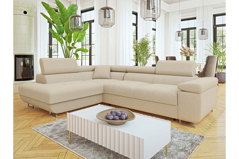 Gabina Sofa med Chaiselong 3-personers - Beige - Møbler - Sofaer - Sofa med chaiselong