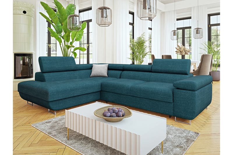 Gabina Sofa med Chaiselong 3-personers - Turkis/Grå - Møbler - Sofaer - Sofa med chaiselong