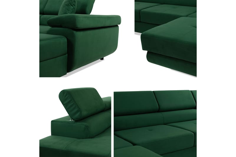 Gabina Sofa med Chaiselong og Divan 4-personers - Blå - Møbler - Sofaer - U Sofa