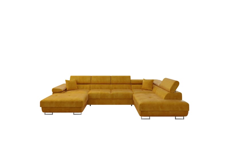 Gabina Sofa med Chaiselong og Divan 4-personers - Gul - Møbler - Sofaer - U Sofa