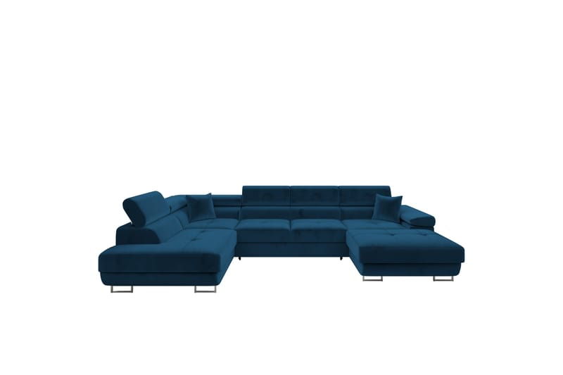 Gabina Sofa med Chaiselong og Divan 4-personers - Blå - Møbler - Sofaer - U Sofa