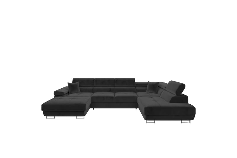 Gabina Sofa med Chaiselong og Divan 4-personers - Sort - Møbler - Sofaer - U Sofa