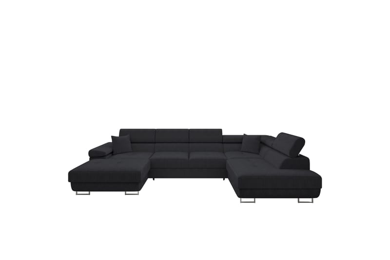 Gabina Sofa med Chaiselong og Divan 4-personers - Sort - Møbler - Sofaer - U Sofa