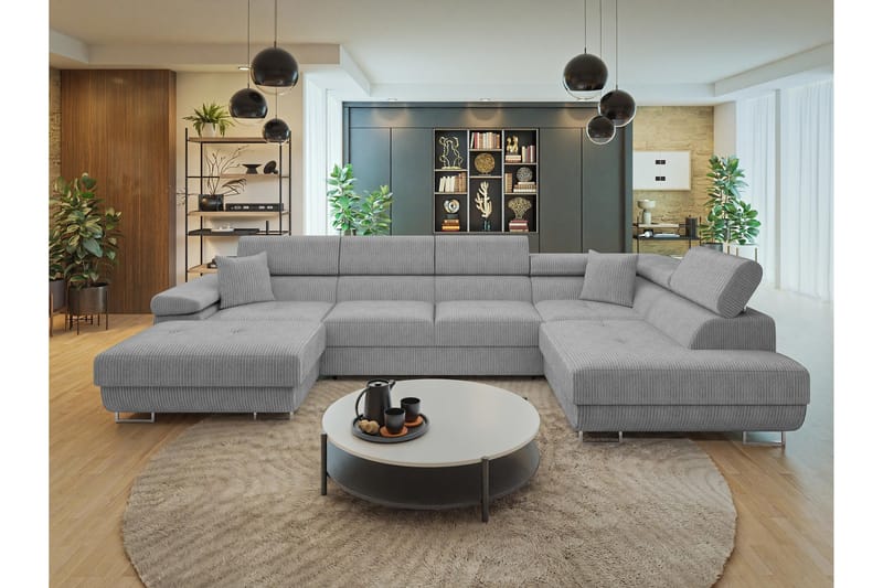 Gabina Sofa med Chaiselong og Divan 4-personers - Lys grå - Møbler - Sofaer - U Sofa