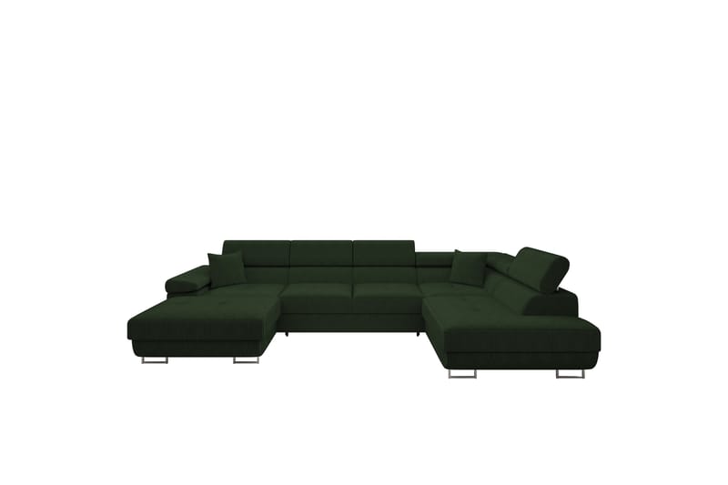 Gabina Sofa med Chaiselong og Divan 4-personers - Grøn - Møbler - Sofaer - U Sofa