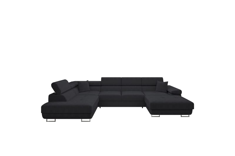 Gabina Sofa med Chaiselong og Divan 4-personers - Sort - Møbler - Sofaer - U Sofa