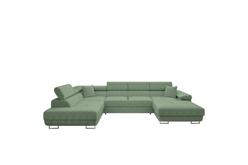 Gabina Sofa med Chaiselong og Divan 4-personers - Grøn - Møbler - Sofaer - U Sofa